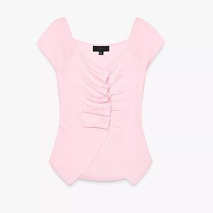 Zara pink ruched knit top